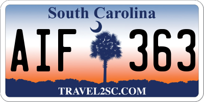 SC license plate AIF363
