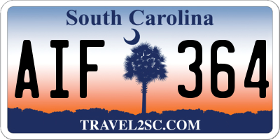 SC license plate AIF364