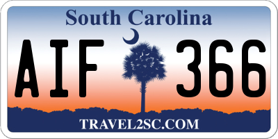 SC license plate AIF366