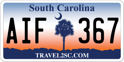 SC license plate AIF367