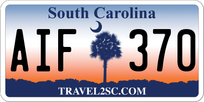SC license plate AIF370