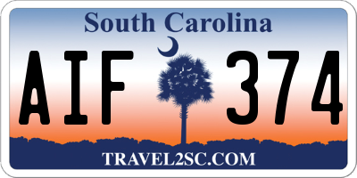SC license plate AIF374