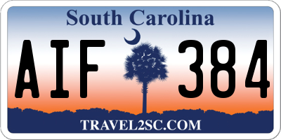 SC license plate AIF384