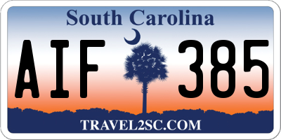 SC license plate AIF385
