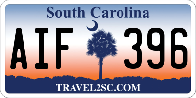 SC license plate AIF396