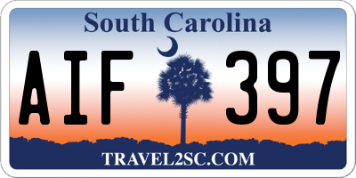 SC license plate AIF397