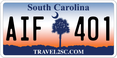 SC license plate AIF401
