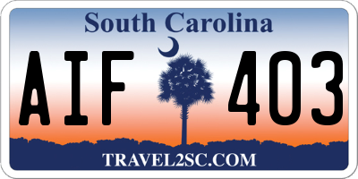 SC license plate AIF403