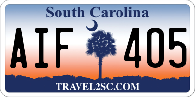 SC license plate AIF405
