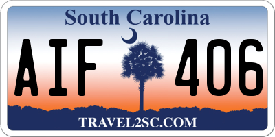 SC license plate AIF406