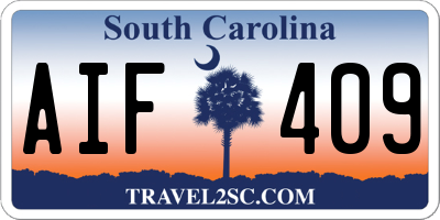 SC license plate AIF409