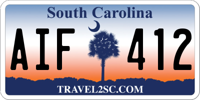 SC license plate AIF412