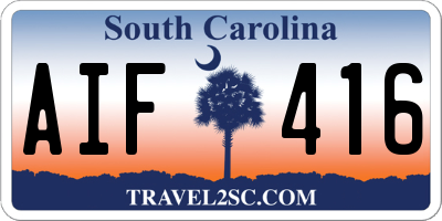 SC license plate AIF416
