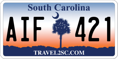 SC license plate AIF421