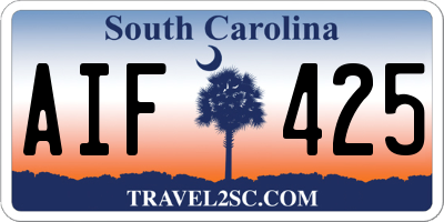 SC license plate AIF425