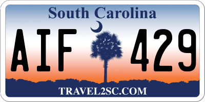 SC license plate AIF429
