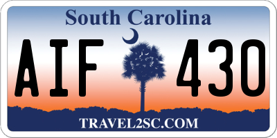 SC license plate AIF430