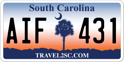 SC license plate AIF431