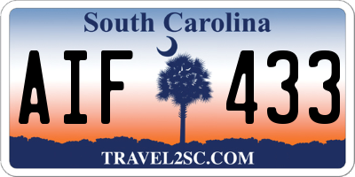 SC license plate AIF433