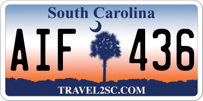 SC license plate AIF436