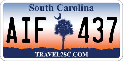 SC license plate AIF437