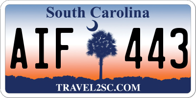 SC license plate AIF443
