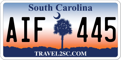 SC license plate AIF445