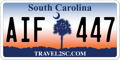 SC license plate AIF447