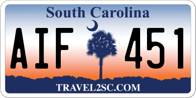 SC license plate AIF451