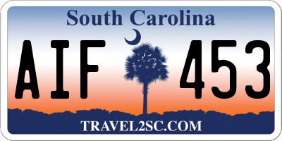 SC license plate AIF453