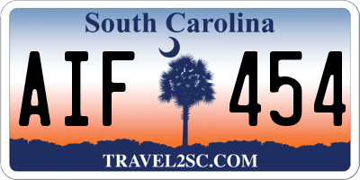 SC license plate AIF454