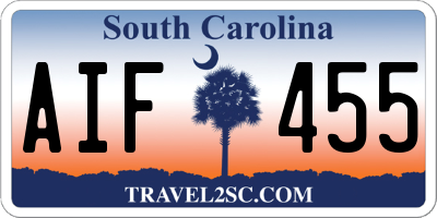 SC license plate AIF455
