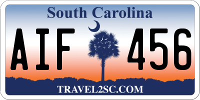 SC license plate AIF456