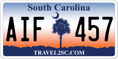 SC license plate AIF457
