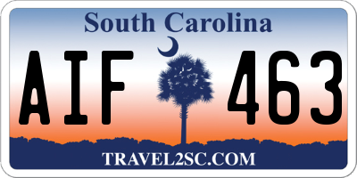SC license plate AIF463