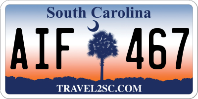 SC license plate AIF467