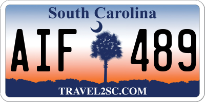 SC license plate AIF489