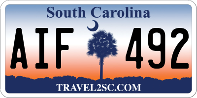 SC license plate AIF492