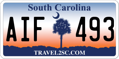 SC license plate AIF493