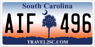 SC license plate AIF496