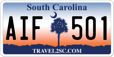 SC license plate AIF501