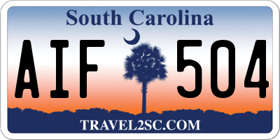 SC license plate AIF504