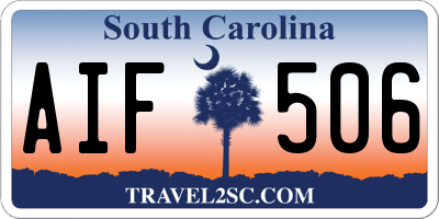 SC license plate AIF506