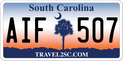 SC license plate AIF507