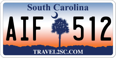 SC license plate AIF512