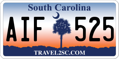 SC license plate AIF525