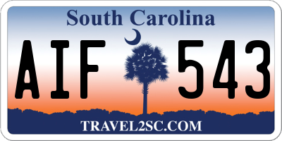 SC license plate AIF543