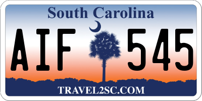 SC license plate AIF545