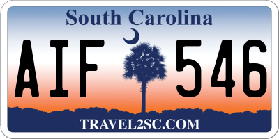 SC license plate AIF546