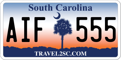 SC license plate AIF555